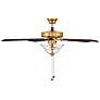 3_52" Knowles Natural Brass LED Ceiling Fan with Walnut Blades more views