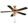 4_52" Knowles Natural Brass LED Ceiling Fan with Walnut Blades more views