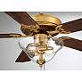 5_52" Knowles Natural Brass LED Ceiling Fan with Walnut Blades more views