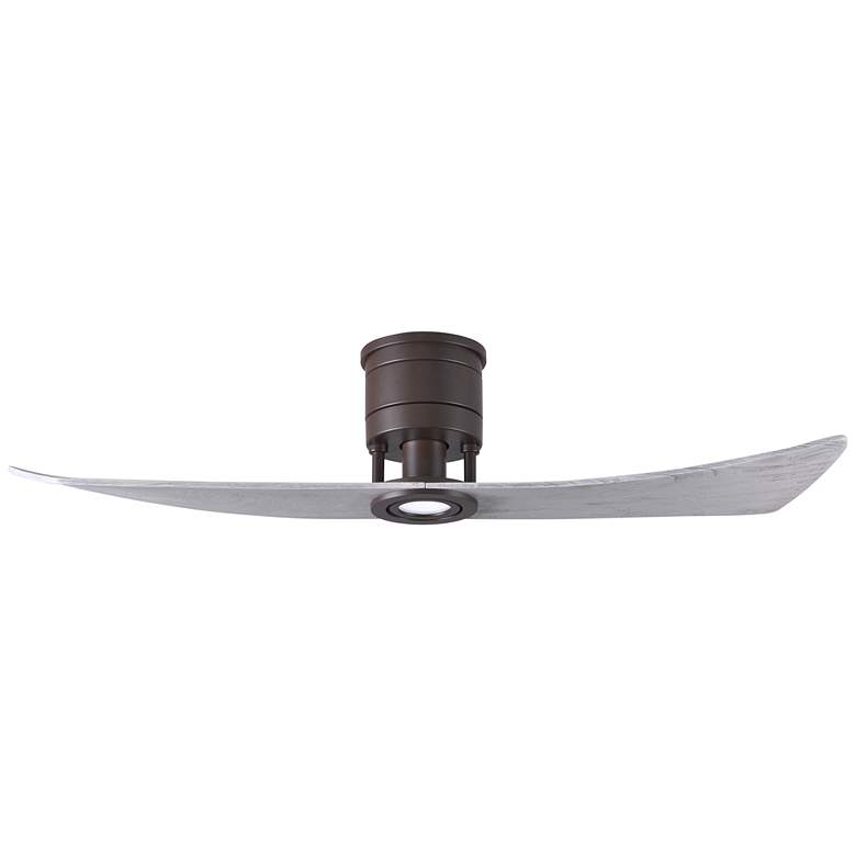 Image 2 52" Lindsay Bronze and Wood LED Damp Hugger 2-Blade Fan with Remote