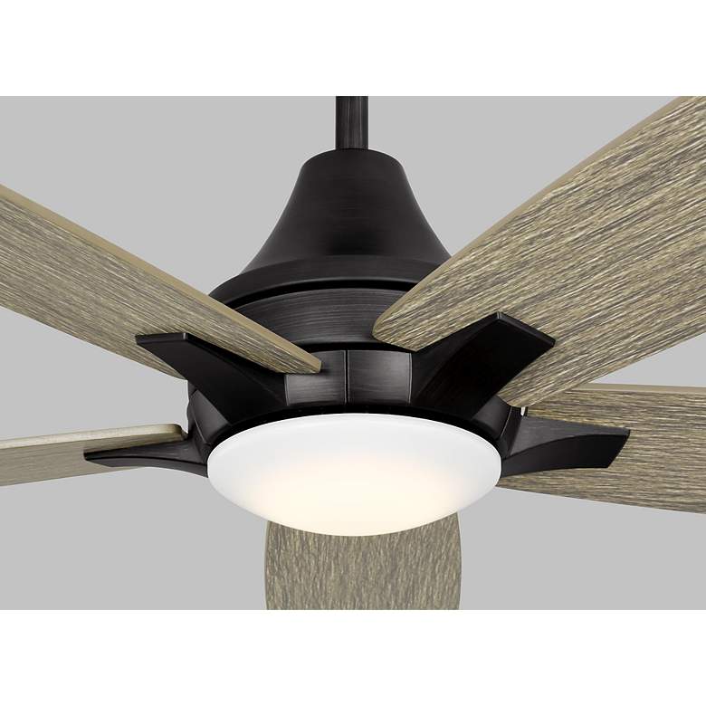 Image 3 52" Lowden Aged Pewter and Weathered Oak LED Ceiling Fan more views