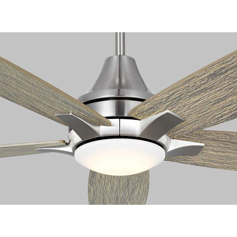 Image 4 52" Lowden Brushed Steel and Light Gray Oak LED Ceiling Fan more views