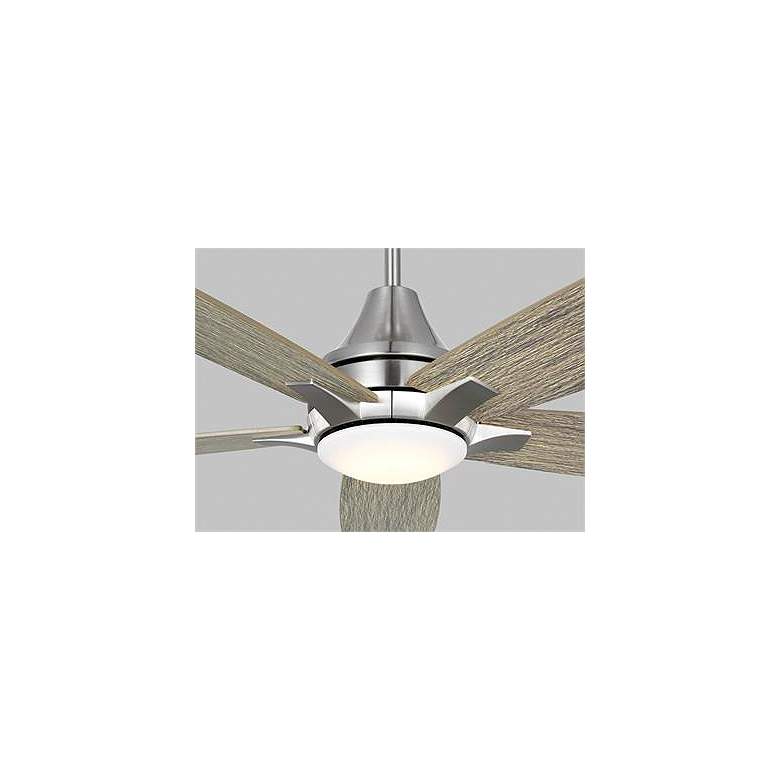 Image 5 52" Lowden Brushed Steel and Light Gray Oak LED Ceiling Fan more views