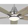5_52" Lowden Brushed Steel and Light Gray Oak LED Ceiling Fan more views
