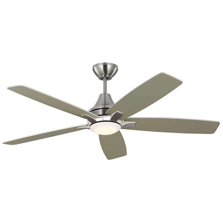 Image 2 52" Lowden Brushed Steel LED Ceiling Fan with Walnut Blades more views