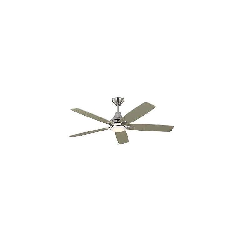 Image 3 52" Lowden Brushed Steel LED Ceiling Fan with Walnut Blades more views