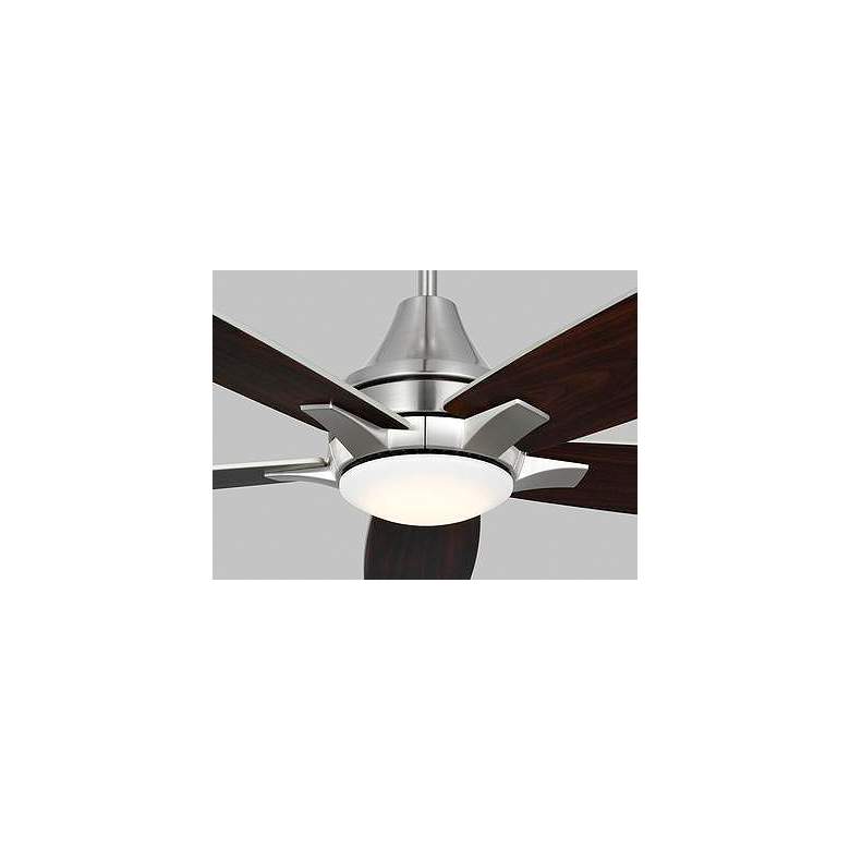 Image 5 52" Lowden Brushed Steel LED Ceiling Fan with Walnut Blades more views