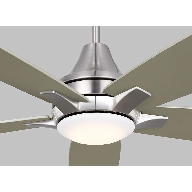 Image 6 52" Lowden Brushed Steel LED Ceiling Fan with Walnut Blades more views