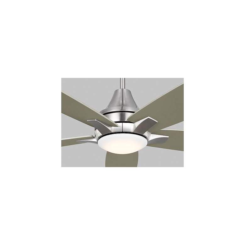 Image 7 52" Lowden Brushed Steel LED Ceiling Fan with Walnut Blades more views