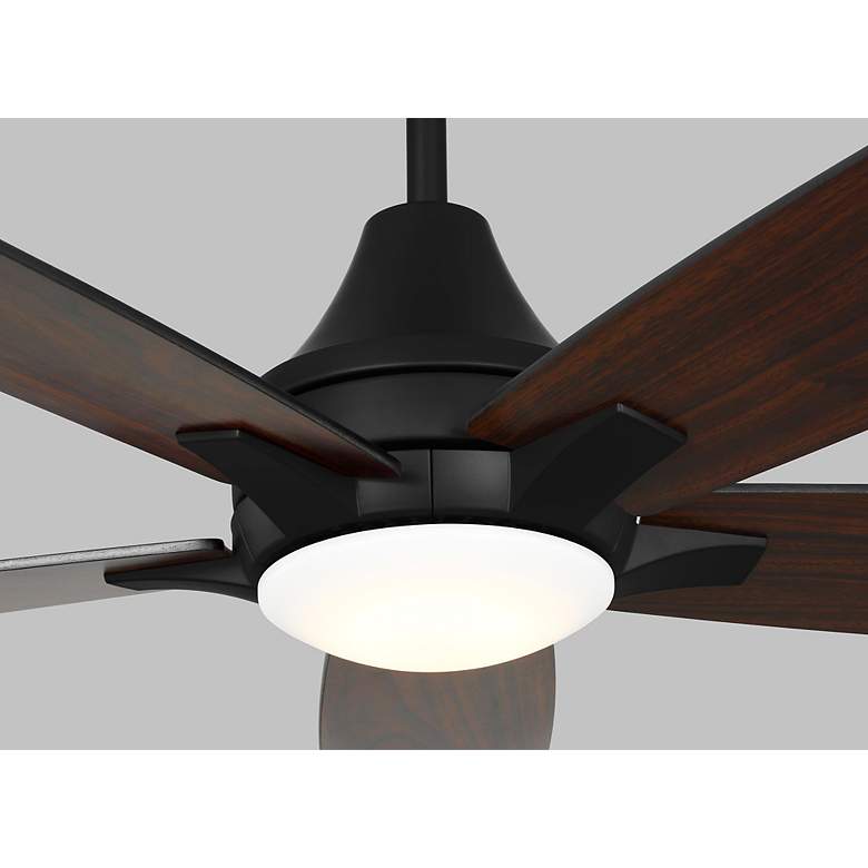 Image 3 52" Lowden Midnight Black LED Ceiling Fan w/ Walnut Blades more views