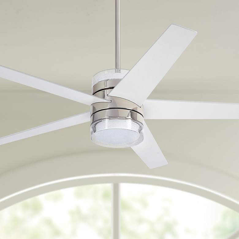 Image 1 52 inch Lucere Polished Nickel Up/Down LED Ceiling Fan with Wall Control