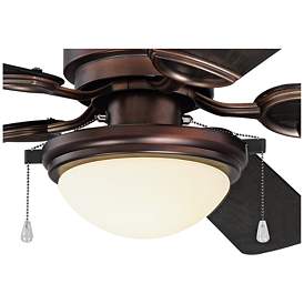 Image3 of 52" Marina Breeze Oil Brushed Bronze Pull Chain LED Wet Rated Fan more views