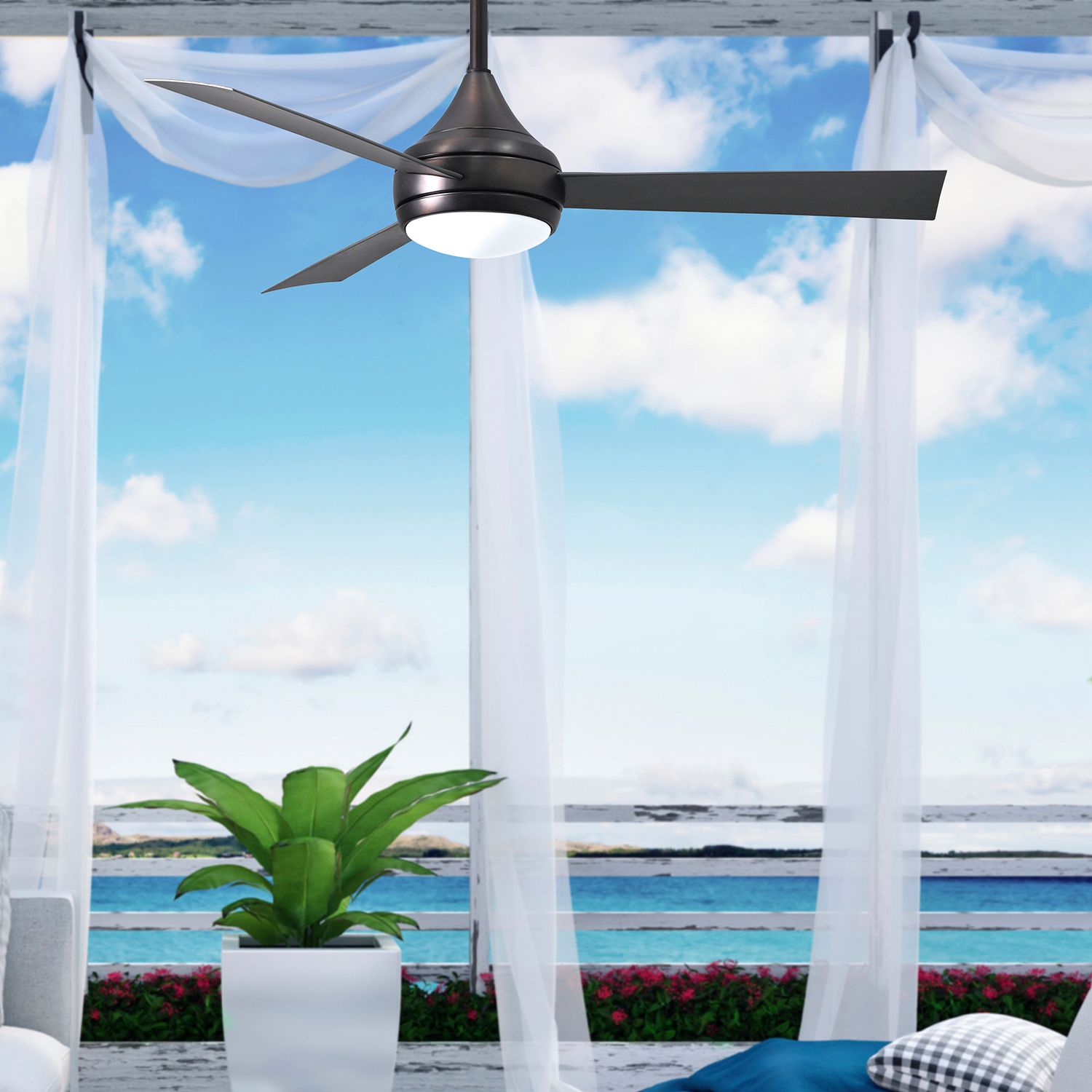 52" Matthews Donaire LED 3-Blade Matte Bronze Indoor Ceiling Fan