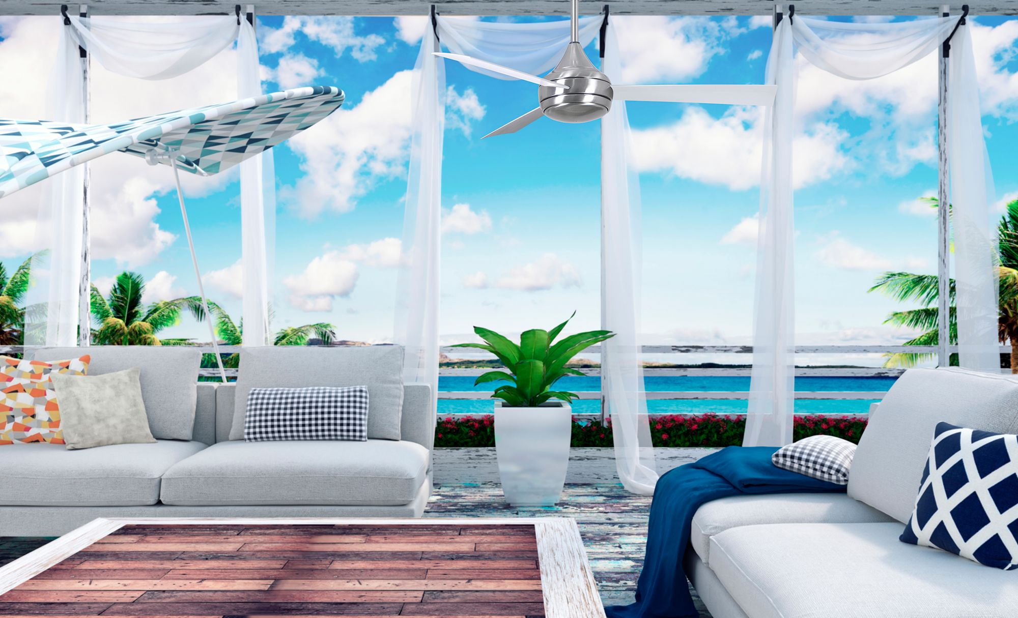 52" Matthews Donaire LED 3-Blade Matte Silver Indoor Ceiling Fan