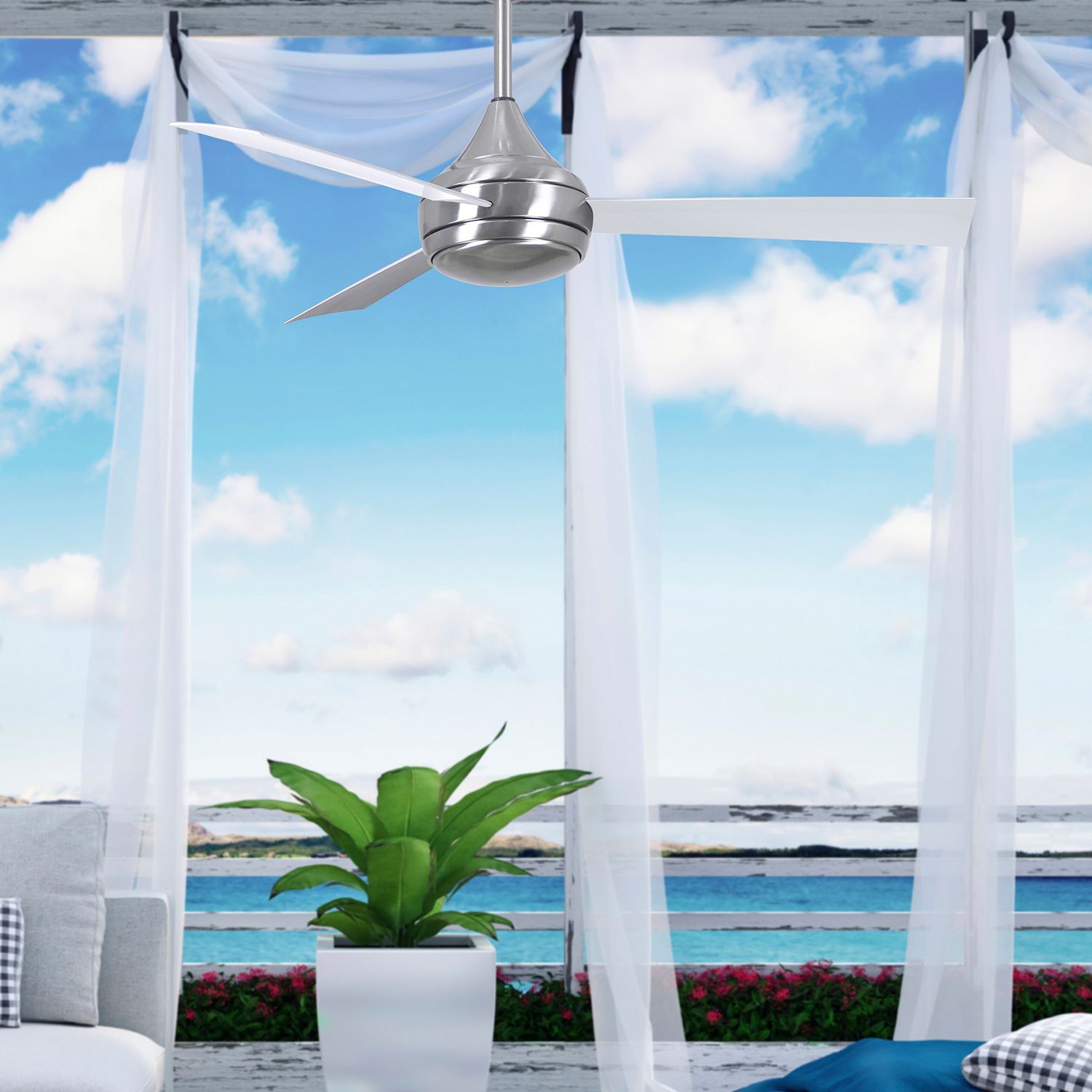 52" Matthews Donaire LED 3-Blade Matte Silver Indoor Ceiling Fan