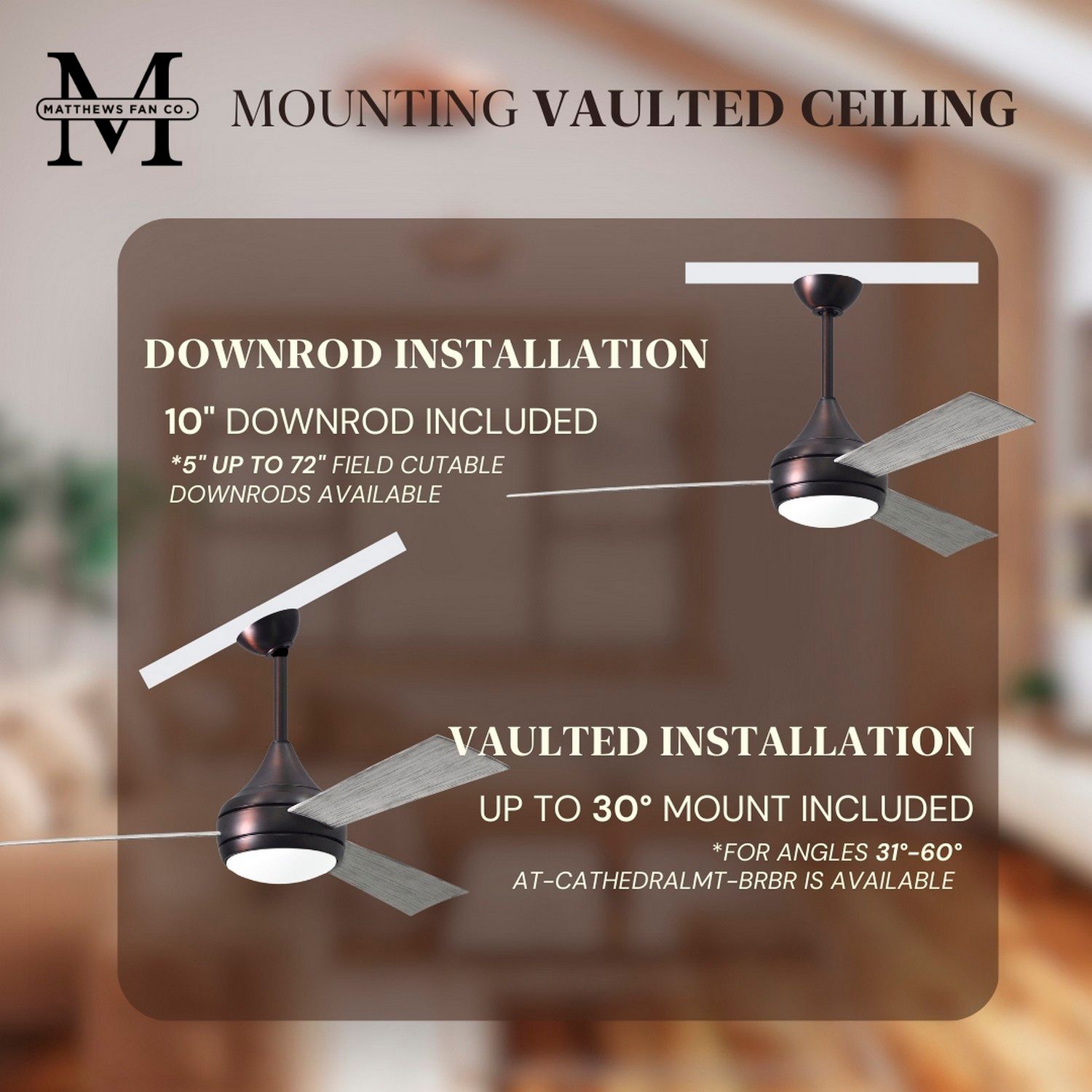 52" Matthews Donaire LED Brushed Bronze and Barnwood Ceiling Fans