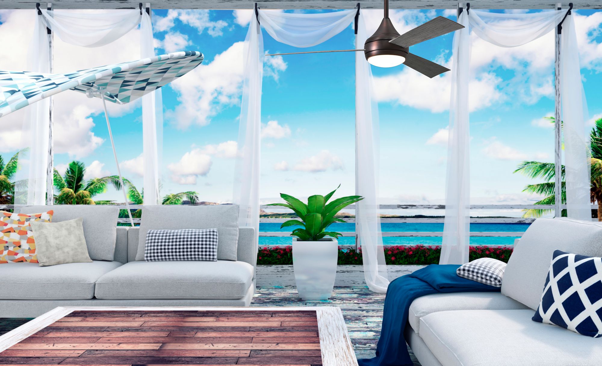 Image 4 52" Matthews Donaire LED Brushed Bronze and Barnwood Ceiling Fans more views