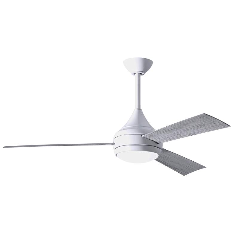 Image 1 52 inch Matthews Donaire LED Gloss White and Barnwood Ceiling Fan