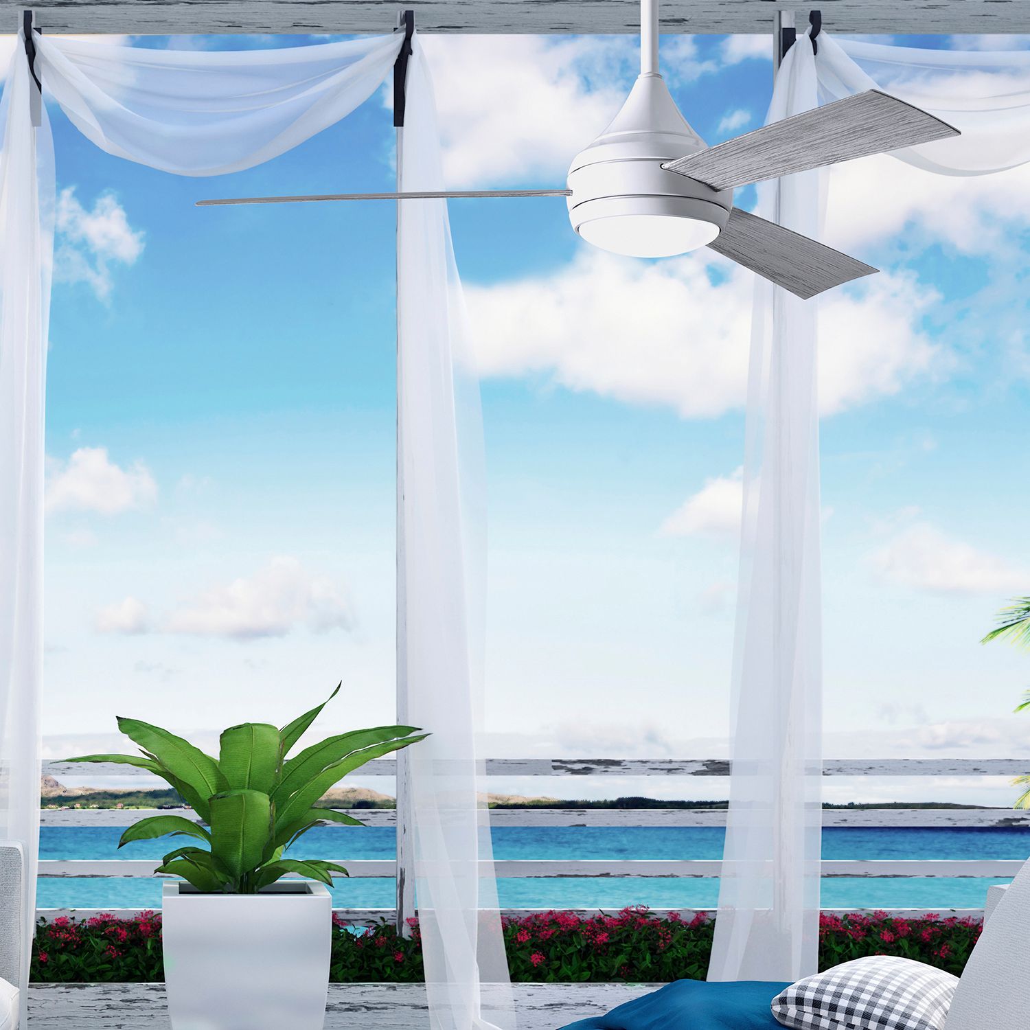 Image 6 52" Matthews Donaire LED Gloss White and Barnwood Ceiling Fan more views