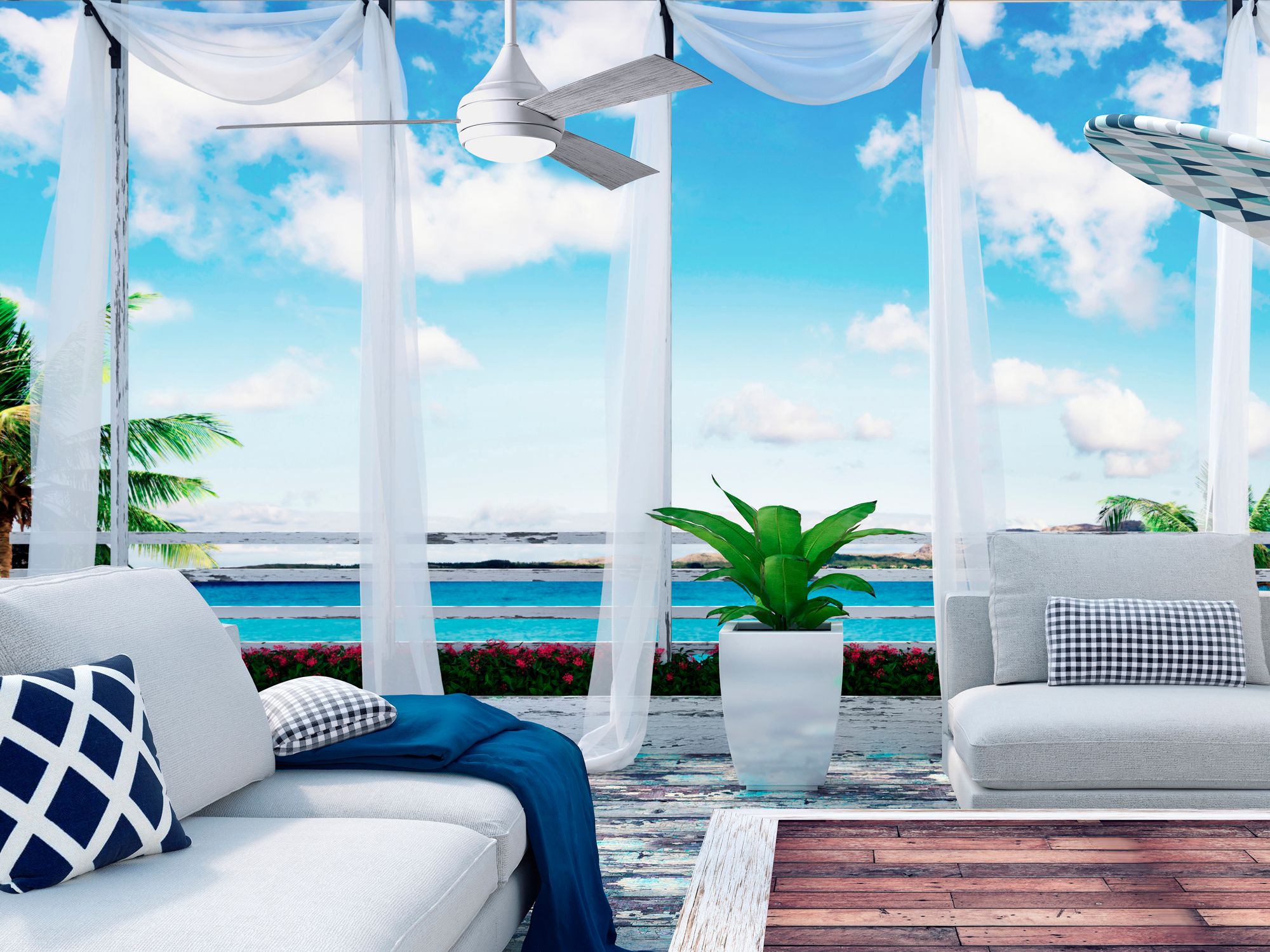 Image 7 52" Matthews Donaire LED Gloss White and Barnwood Ceiling Fan more views