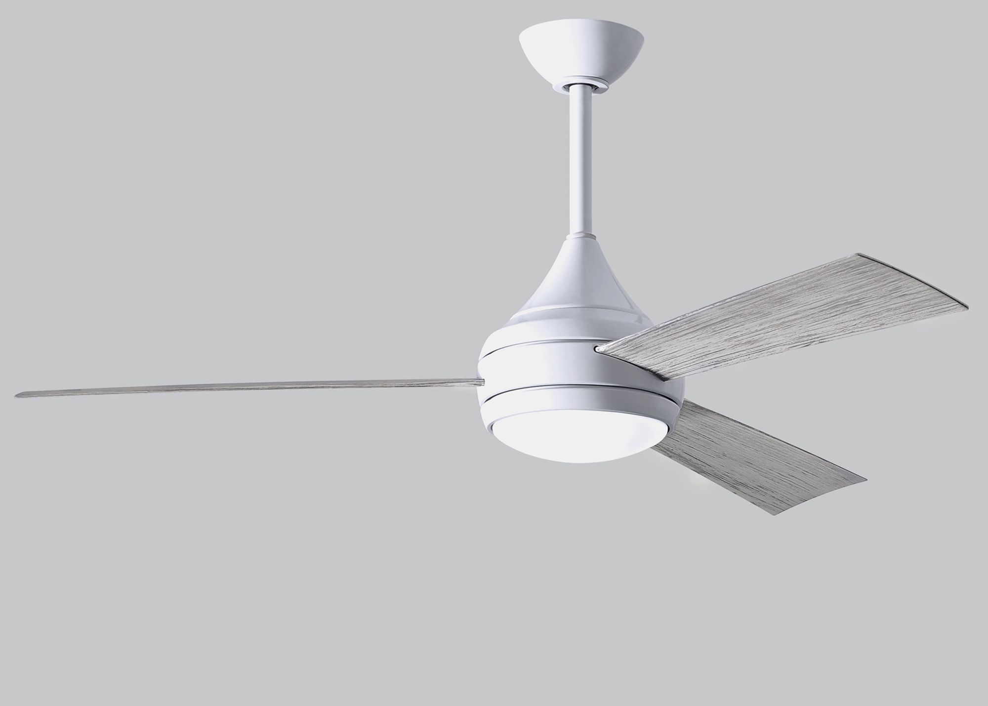 52" Matthews Donaire LED Gloss White and Barnwood Ceiling Fan