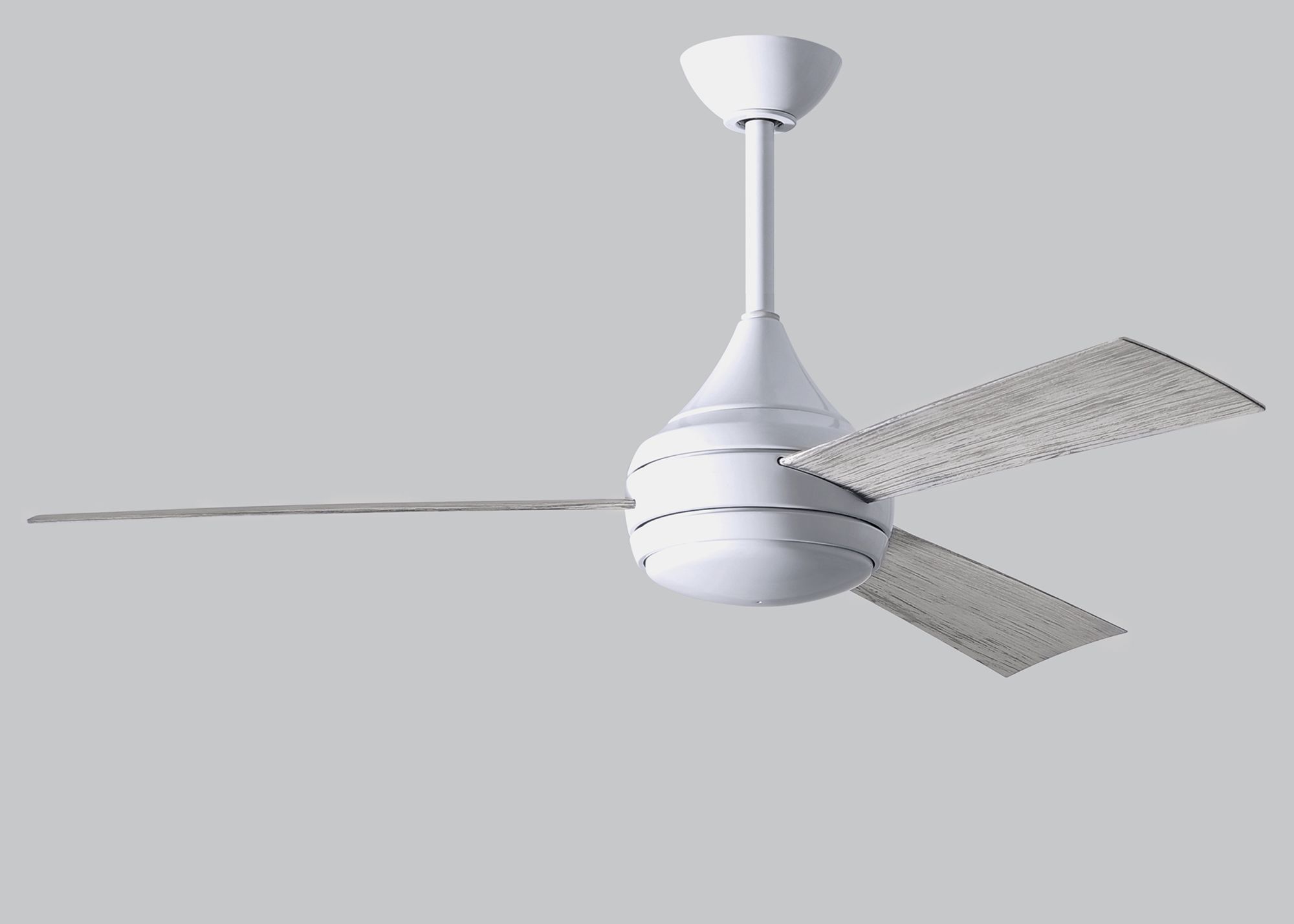 52" Matthews Donaire LED Gloss White and Barnwood Ceiling Fan