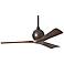 52" Matthews Irene-3 Damp Rated Bronze Walnut Ceiling Fan with Remote