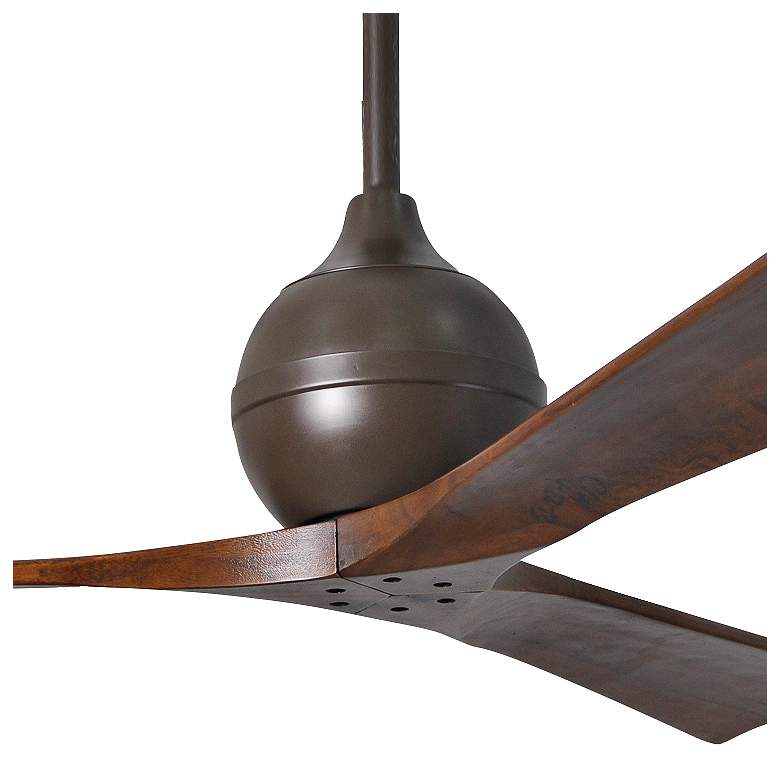 Image 3 52" Matthews Irene-3 Damp Rated Bronze Walnut Ceiling Fan with Remote more views