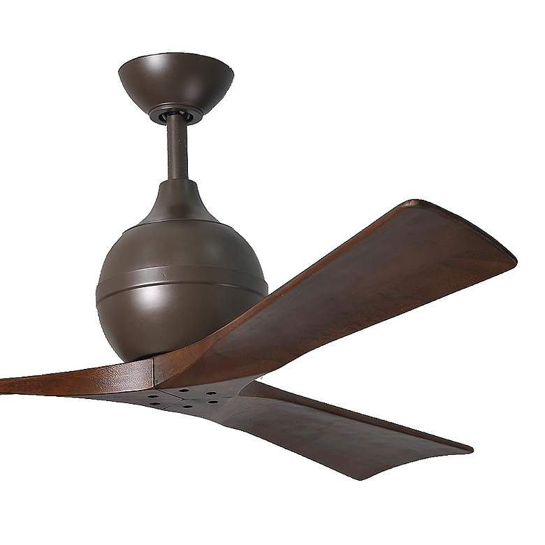 Image 4 52" Matthews Irene-3 Damp Rated Bronze Walnut Ceiling Fan with Remote more views