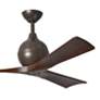 52" Matthews Irene-3 Damp Rated Bronze Walnut Ceiling Fan with Remote