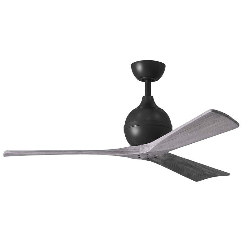 Image 1 52" Matthews Irene 3 Matte Black and Barnwood Remote Ceiling Fan