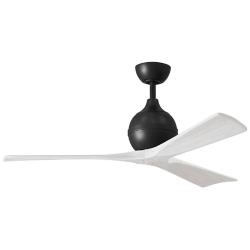 52" Matthews Irene 3 Matte Black and Matte White Remote Ceiling Fan