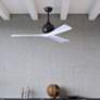 7_52" Matthews Irene 3 Matte Black and Matte White Remote Ceiling Fan more views