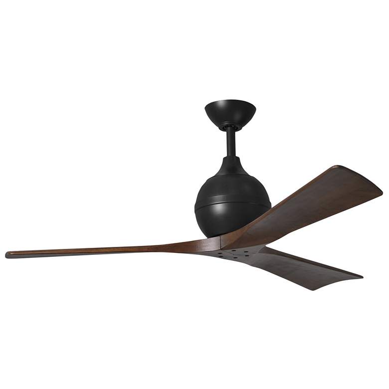 Image 1 52" Matthews Irene 3 Matte Black and Walnut Remote Ceiling Fan