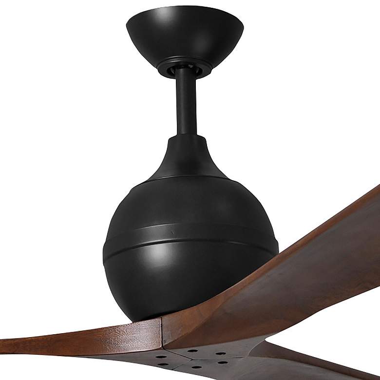 Image 2 52" Matthews Irene 3 Matte Black and Walnut Remote Ceiling Fan more views