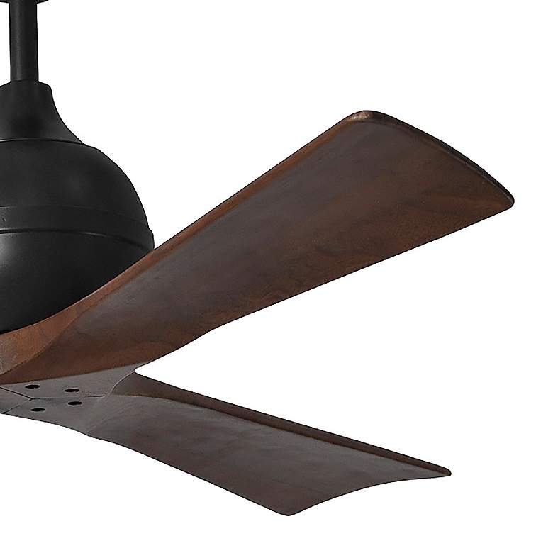 Image 3 52" Matthews Irene 3 Matte Black and Walnut Remote Ceiling Fan more views