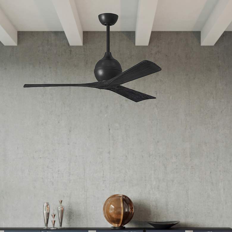 Image 7 52" Matthews Irene 3 Matte Black Remote Ceiling Fan more views