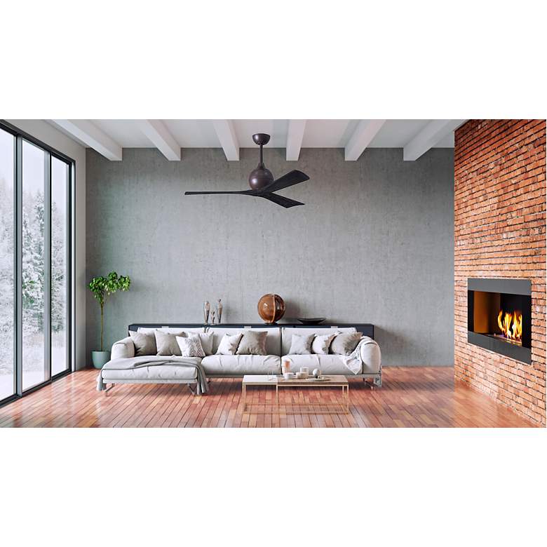 Image 6 52" Matthews Irene 3 Textured Bronze and Black Remote Ceiling Fan more views