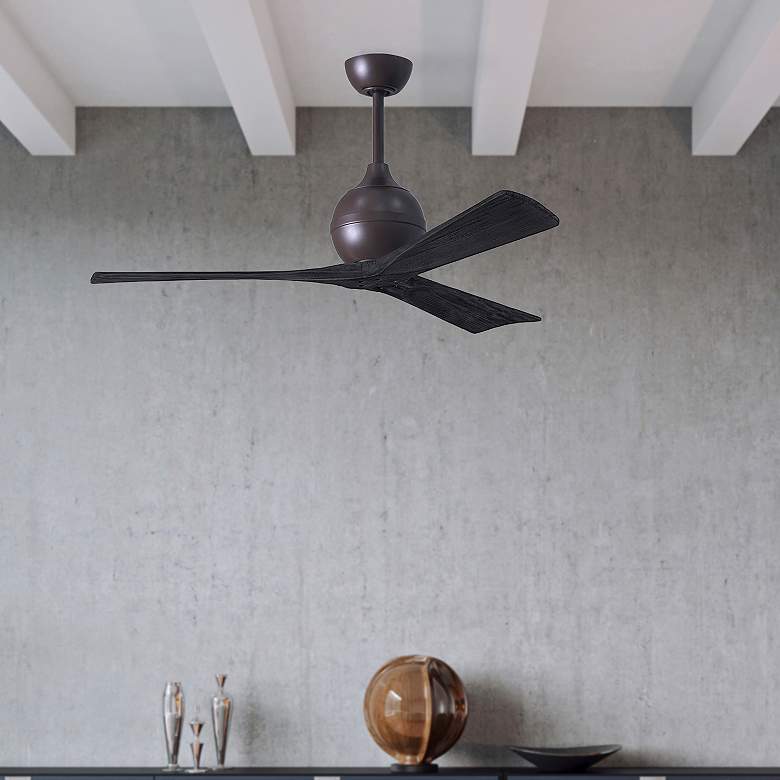 Image 7 52" Matthews Irene 3 Textured Bronze and Black Remote Ceiling Fan more views