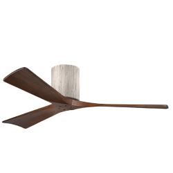 52" Matthews Irene 3H Barnwood and Walnut Remote Hugger Ceiling Fan