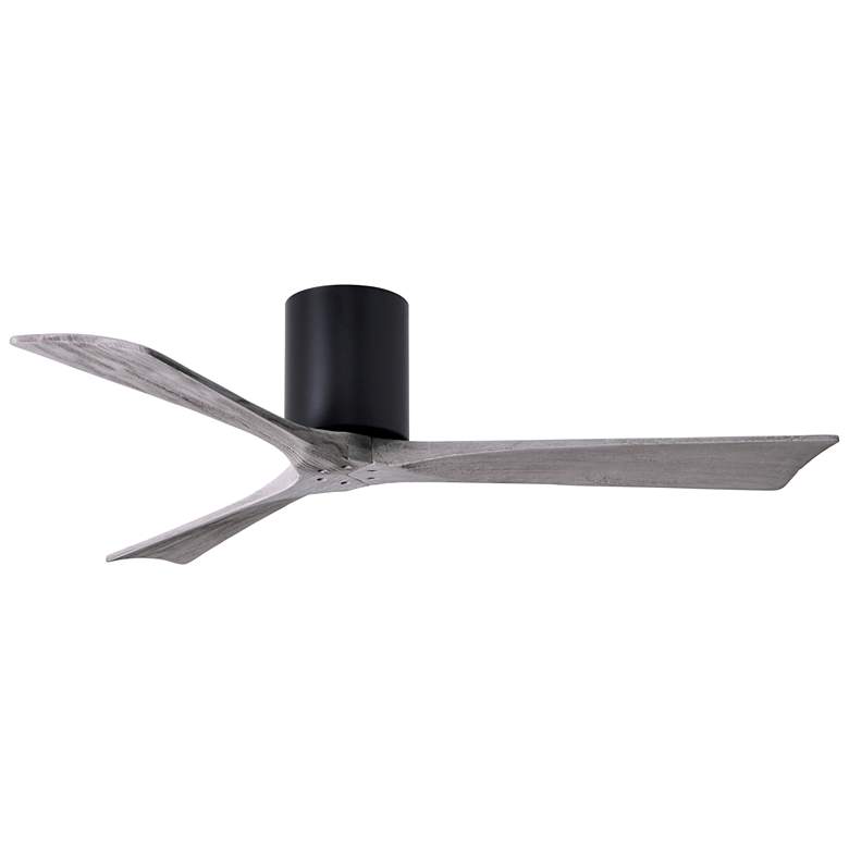 Image 1 52" Matthews Irene 3H Black and Barnwood Remote Hugger Ceiling Fan