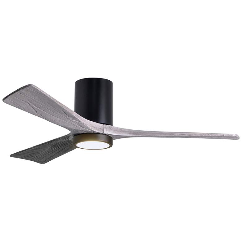 Image 1 52" Matthews Irene 3H Black and BarnWood Remote Hugger LED Ceiling Fan