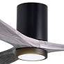 52" Matthews Irene 3H Black and BarnWood Remote Hugger LED Ceiling Fan