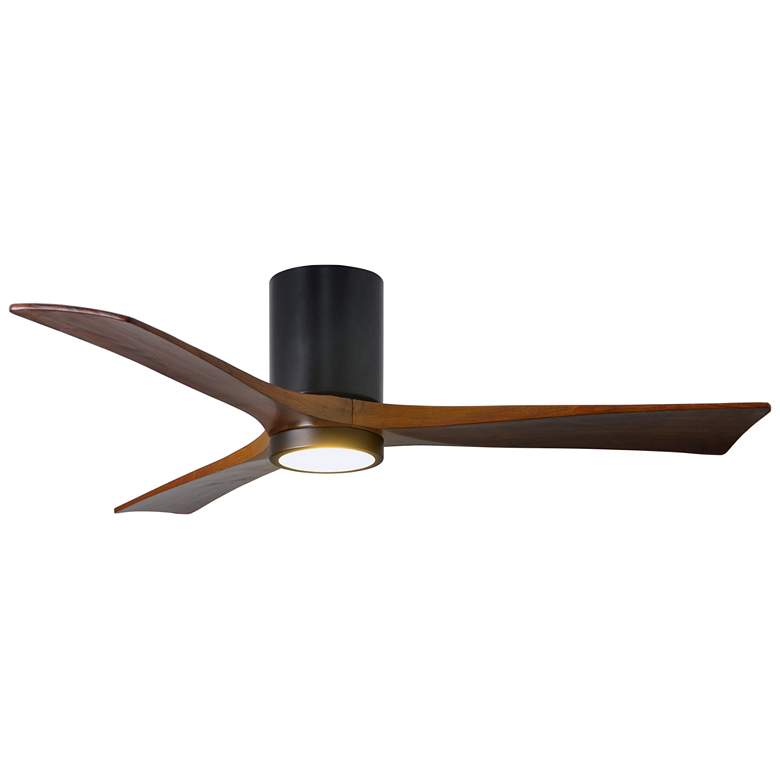 Image 1 52" Matthews Irene 3H Black and Walnut Remote Hugger LED Ceiling Fan