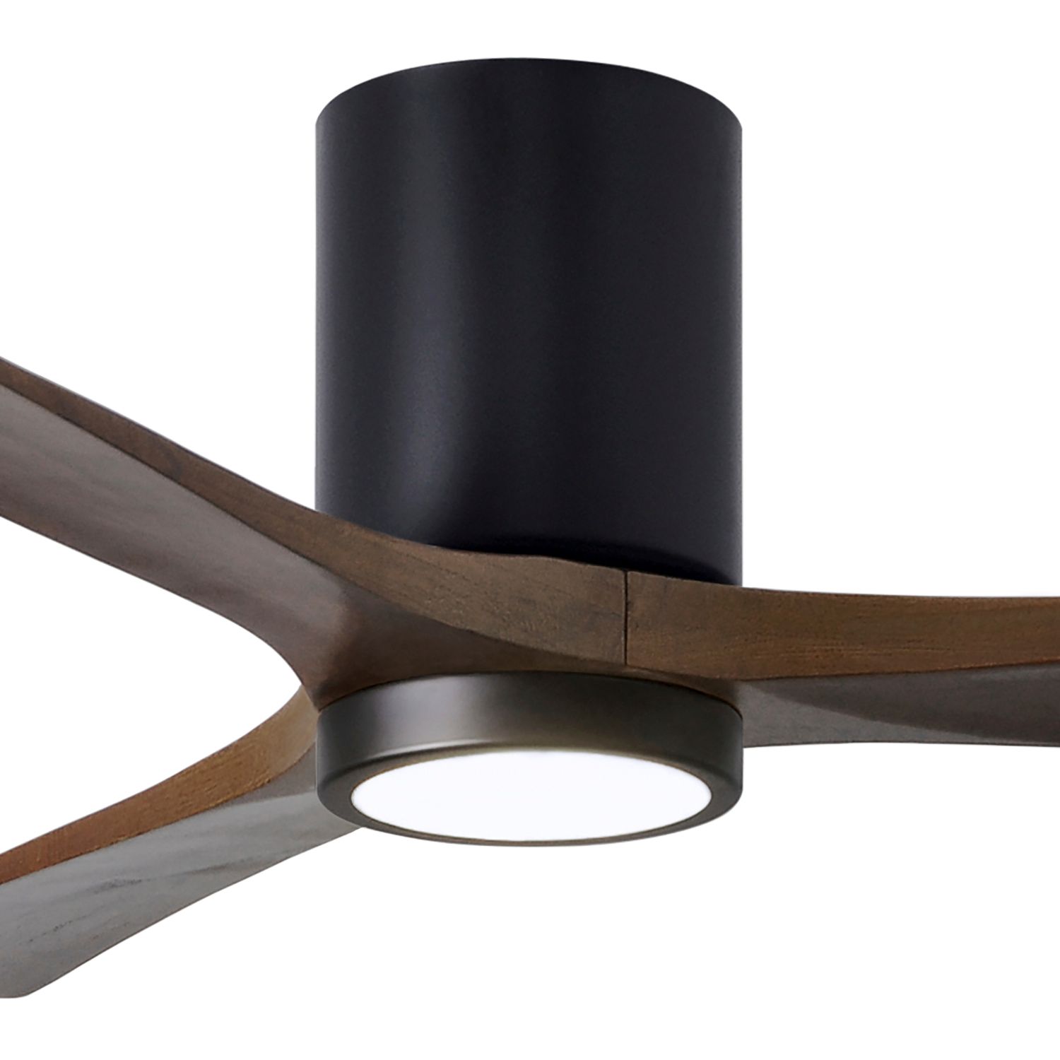 Image 6 52" Matthews Irene 3H Black and Walnut Remote Hugger LED Ceiling Fan more views