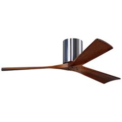52" Matthews Irene-3H Blade Chrome-Walnut Hugger Fan with Remote