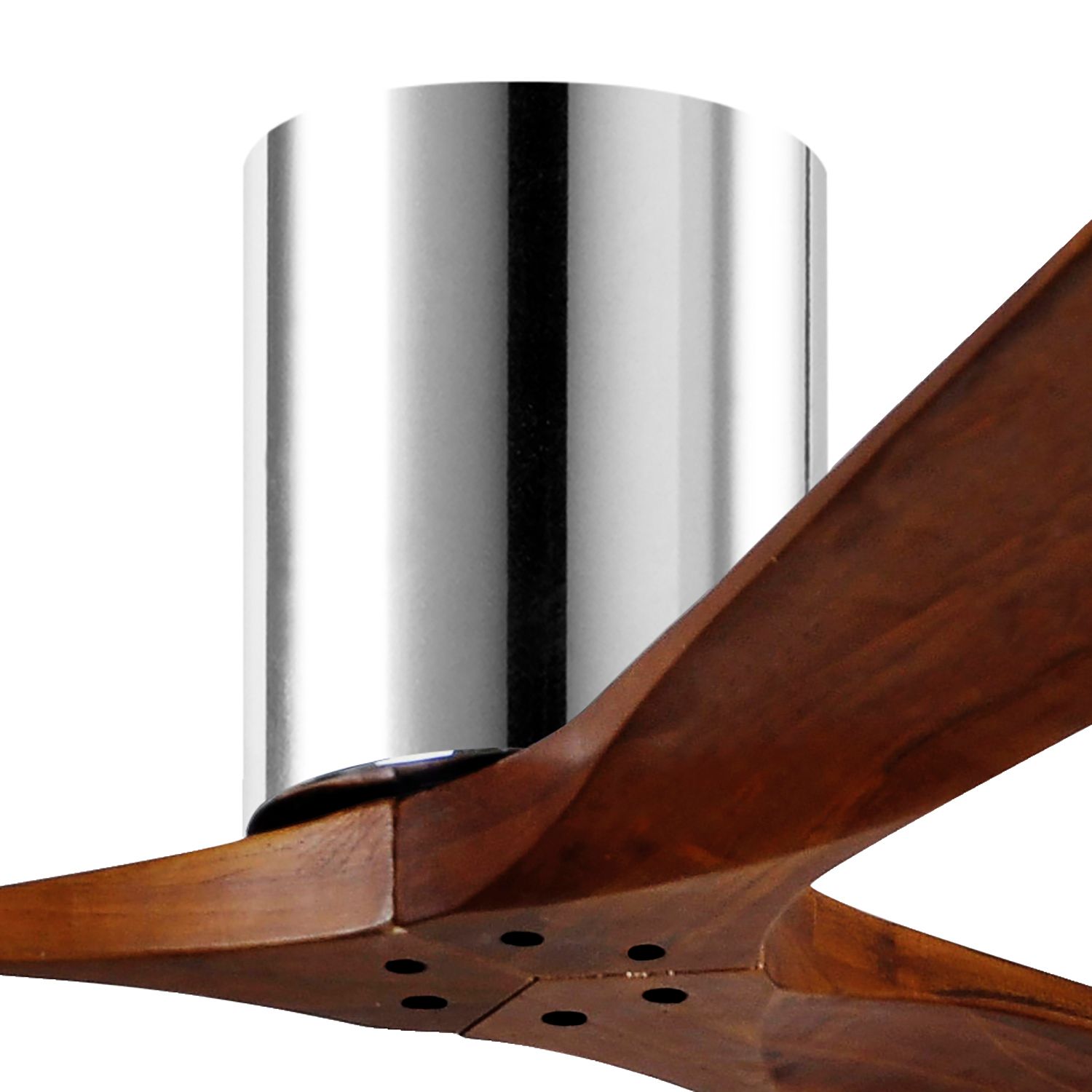 Image 3 52" Matthews Irene-3H Blade Chrome-Walnut Hugger Fan with Remote more views