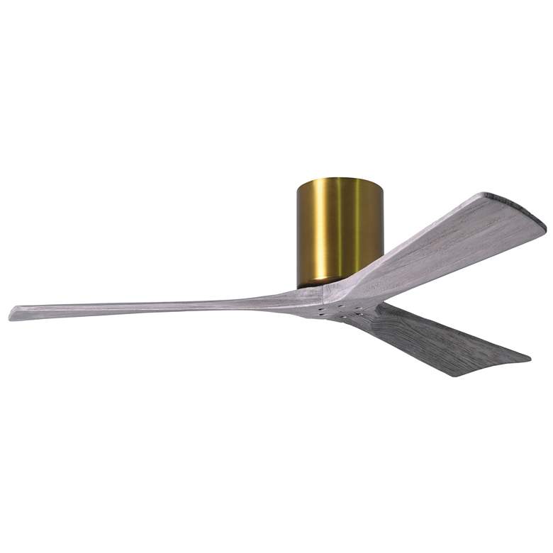 Image 1 52 inch Matthews Irene 3H Brass and Barn Wood Remote Hugger Ceiling Fan