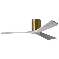 52" Matthews Irene 3H Brass and Barn Wood Remote Hugger Ceiling Fan