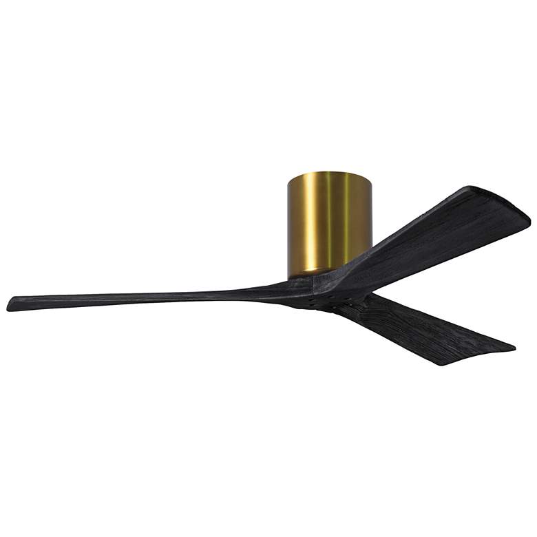 Image 1 52" Matthews Irene 3H Brass and Matte Black Remote Hugger Ceiling Fan